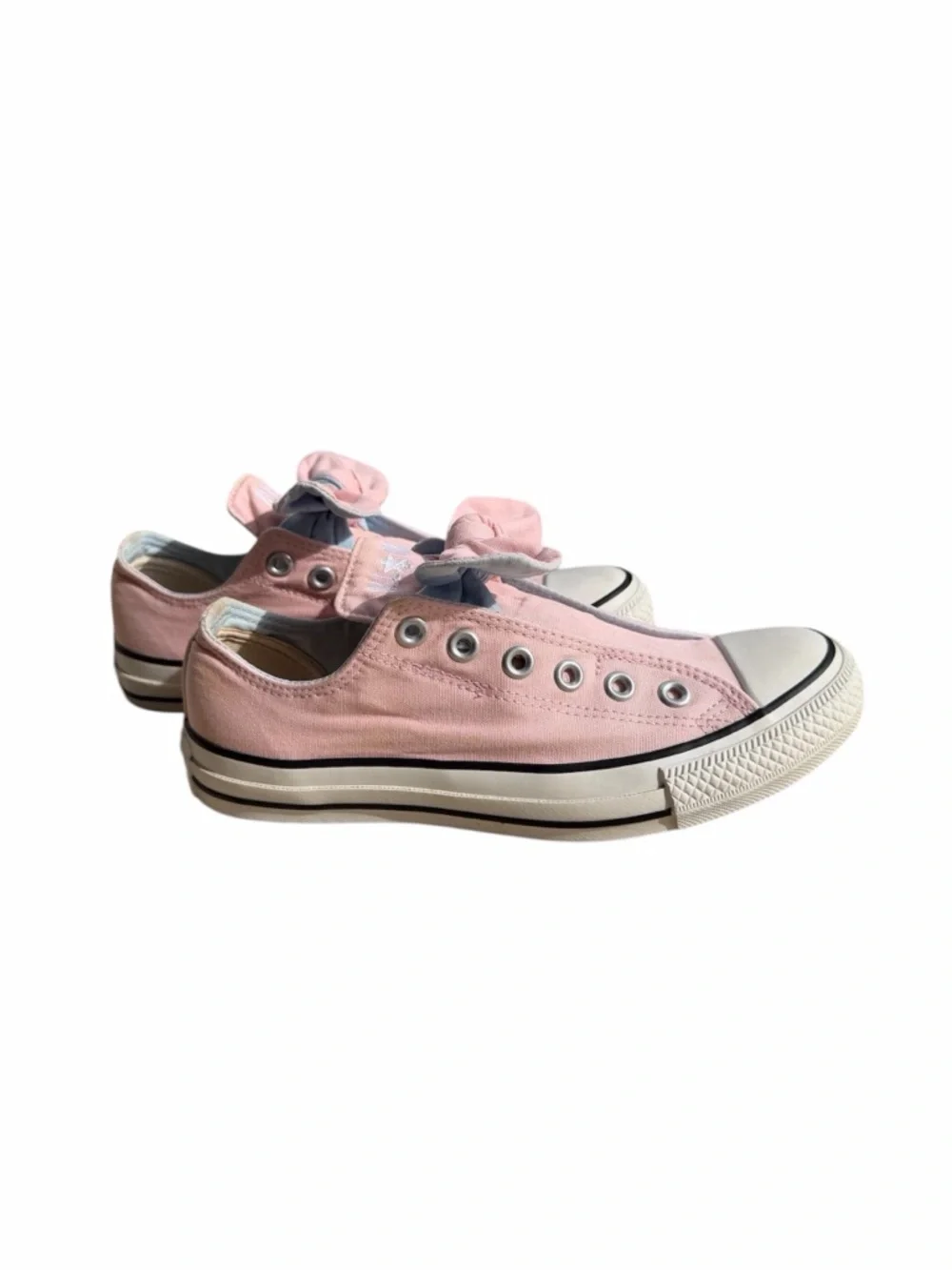 Converse Pink Canvas Low-Top Sneakers with Bow Accent size 5 - Picture 5 of 8